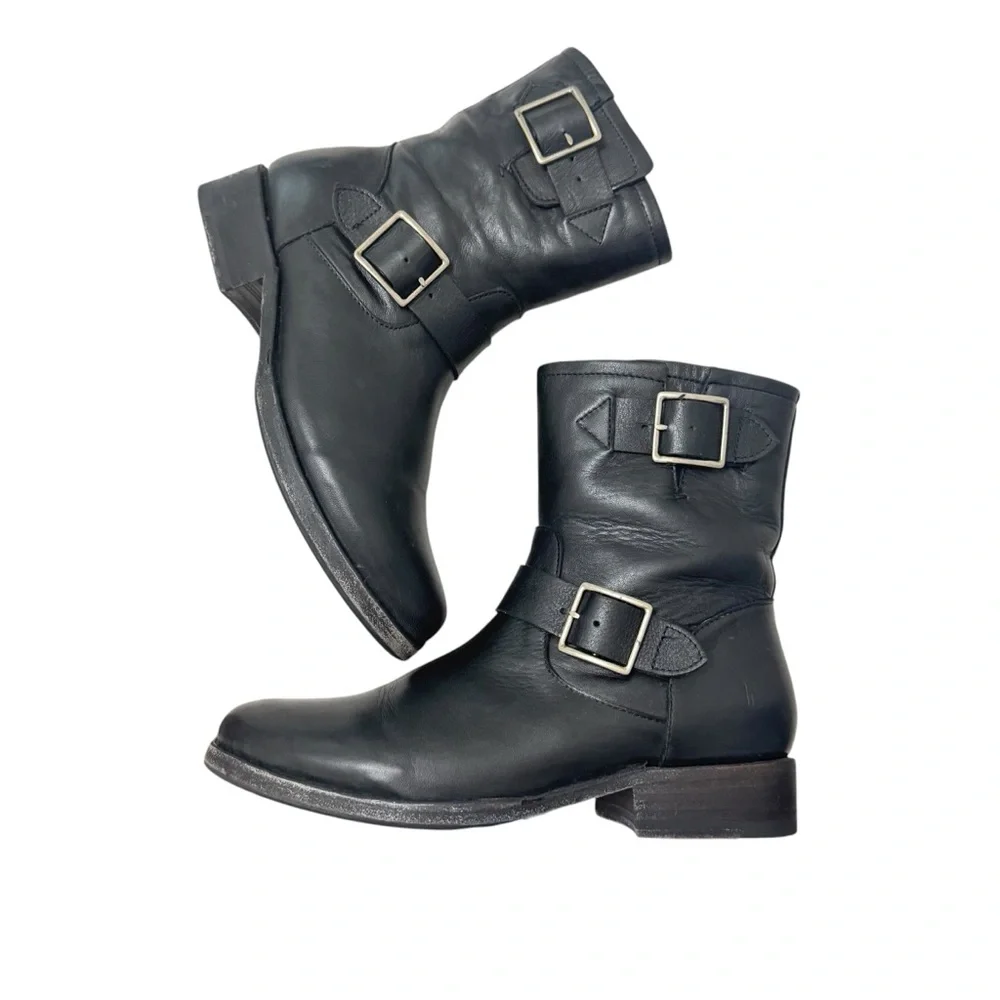 Frye Vicky Engineer Black Leather Boots Women’s Sz‎ 7.5